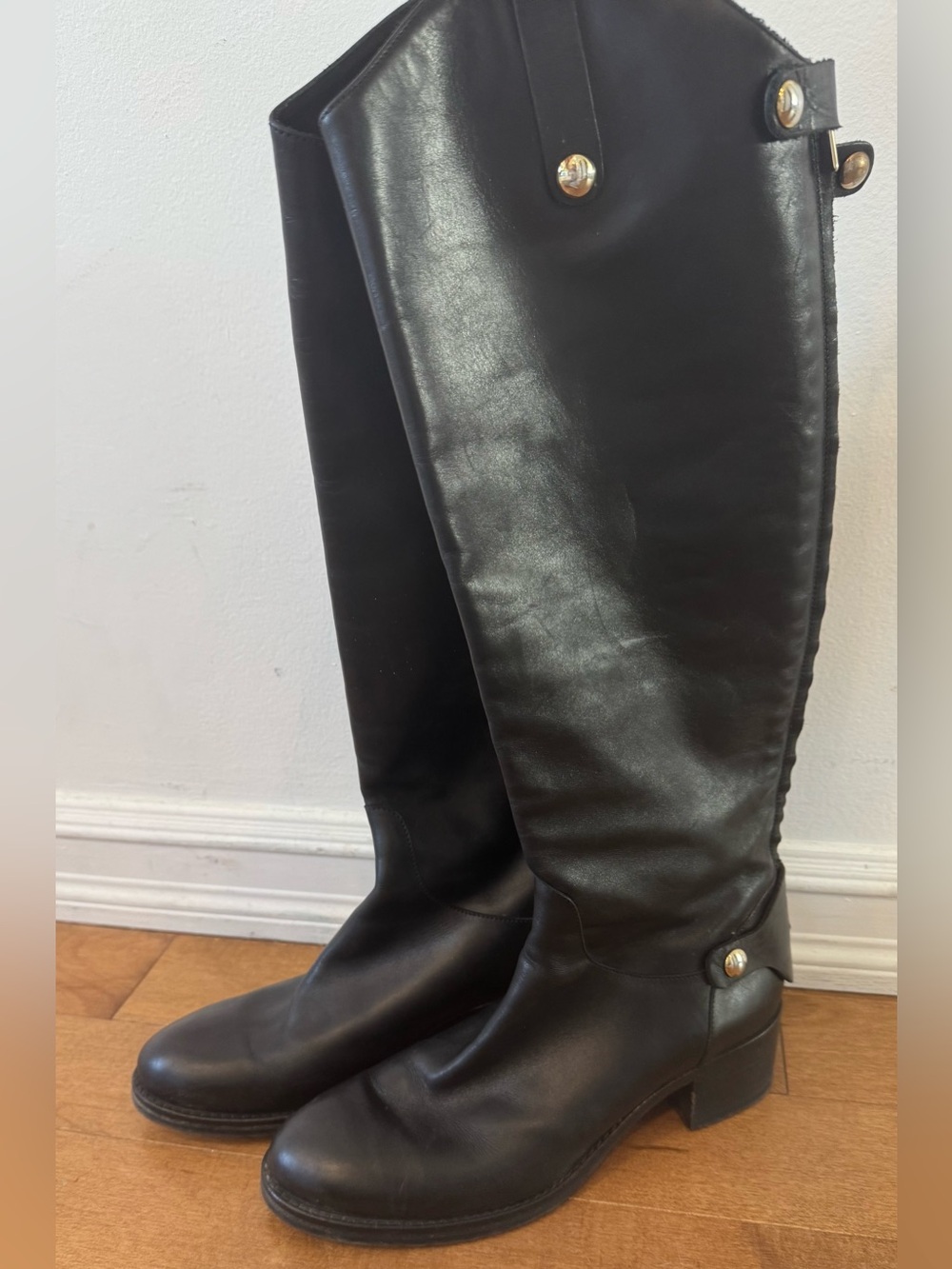 Capezzani Italy Leather knee high riding boots equestrian winter treads street